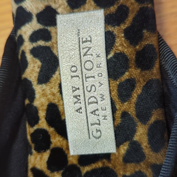 AMY JO GLADSTONE sz Large House Slippers Mules Cheetah Animal Print Padded 🇺🇸 - Picture 2 of 9